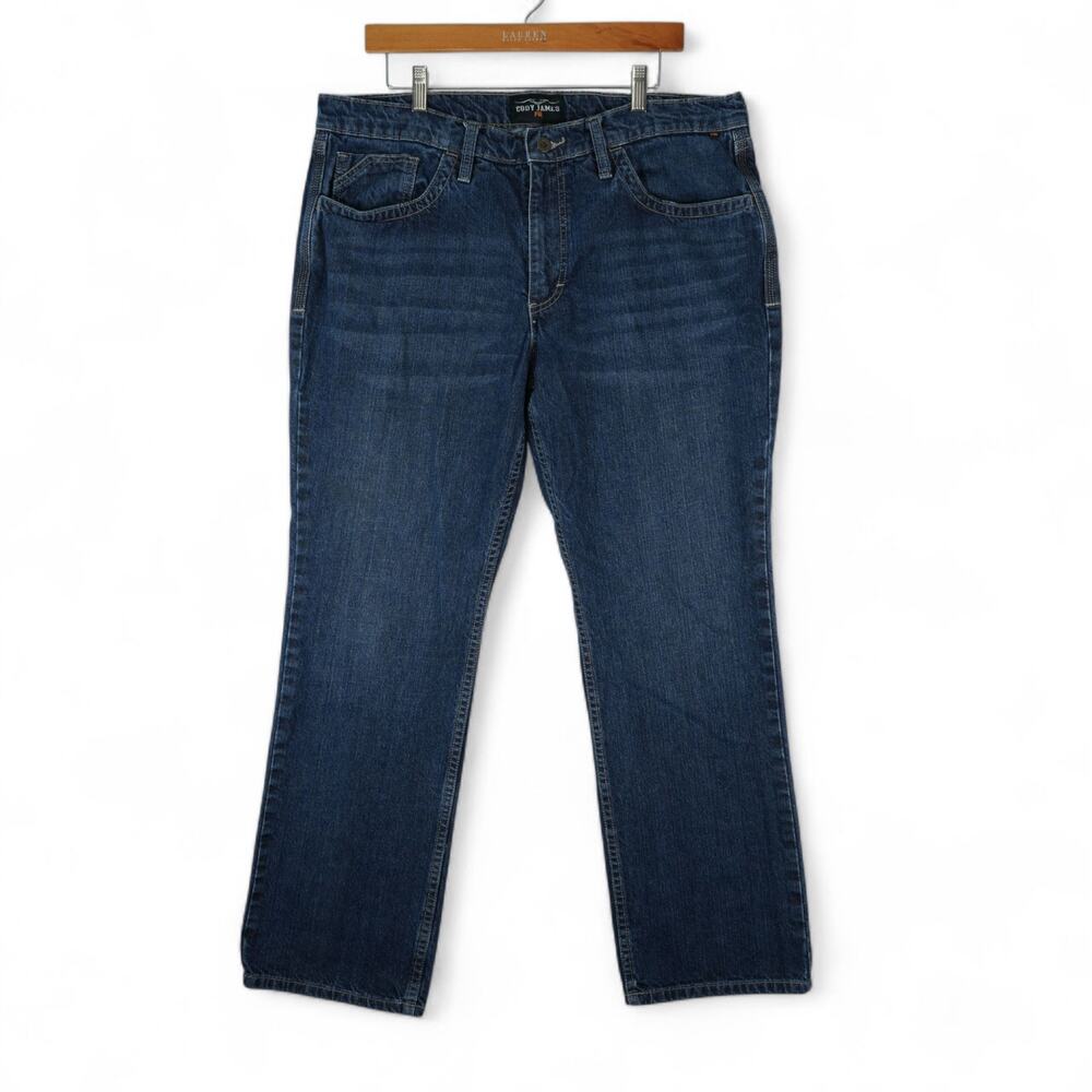 Cody James FR Jeans Mens 36x30 Blue Millikin Slim Straight Leg Work Wear Western